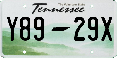 TN license plate Y8929X