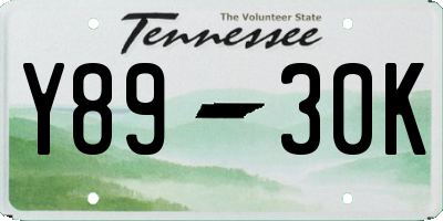TN license plate Y8930K