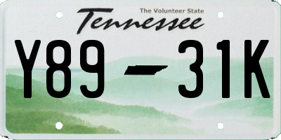 TN license plate Y8931K