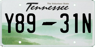 TN license plate Y8931N
