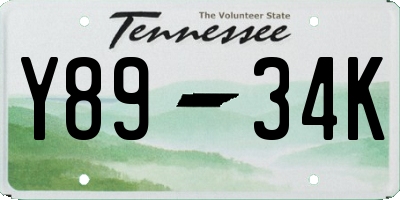 TN license plate Y8934K
