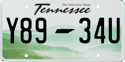 TN license plate Y8934U