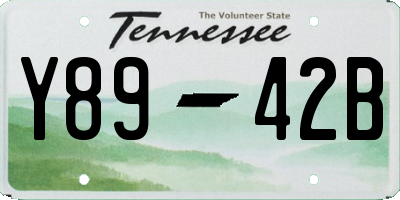 TN license plate Y8942B
