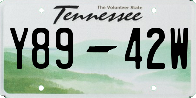 TN license plate Y8942W
