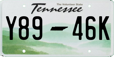 TN license plate Y8946K