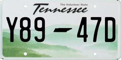 TN license plate Y8947D