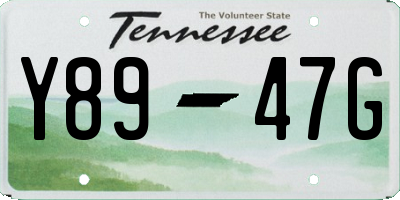 TN license plate Y8947G