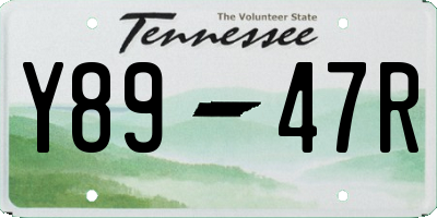 TN license plate Y8947R