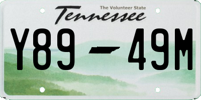 TN license plate Y8949M