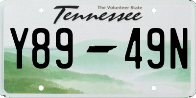 TN license plate Y8949N