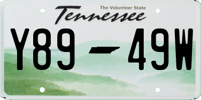 TN license plate Y8949W