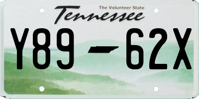 TN license plate Y8962X