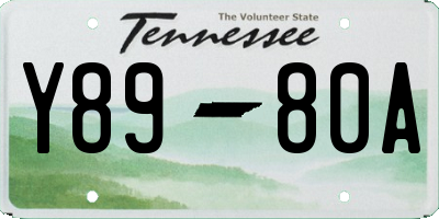 TN license plate Y8980A