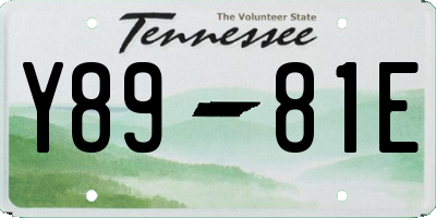 TN license plate Y8981E