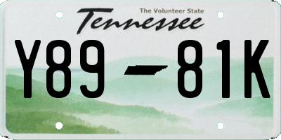 TN license plate Y8981K