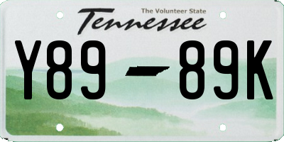 TN license plate Y8989K