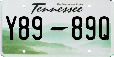 TN license plate Y8989Q