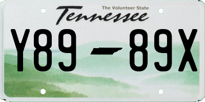 TN license plate Y8989X