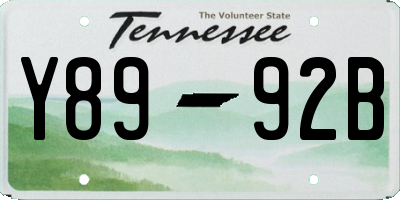 TN license plate Y8992B