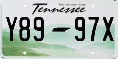 TN license plate Y8997X