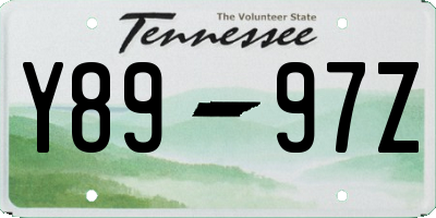 TN license plate Y8997Z