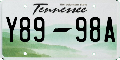 TN license plate Y8998A