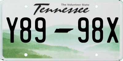 TN license plate Y8998X