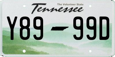 TN license plate Y8999D