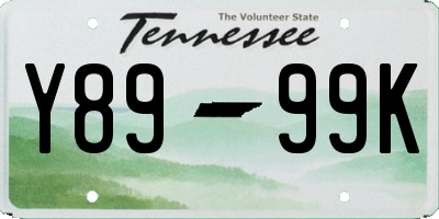 TN license plate Y8999K