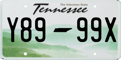 TN license plate Y8999X