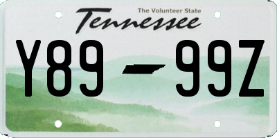 TN license plate Y8999Z