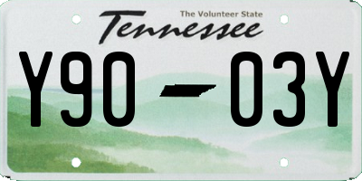 TN license plate Y9003Y