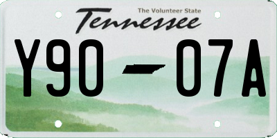TN license plate Y9007A