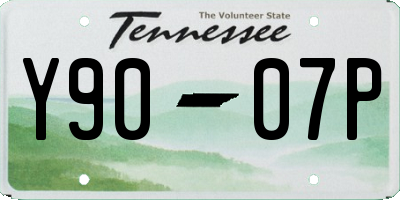 TN license plate Y9007P