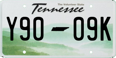 TN license plate Y9009K