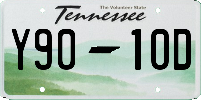 TN license plate Y9010D