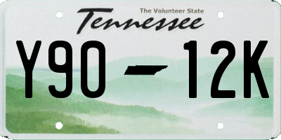 TN license plate Y9012K