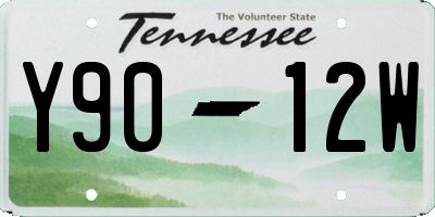 TN license plate Y9012W