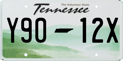 TN license plate Y9012X