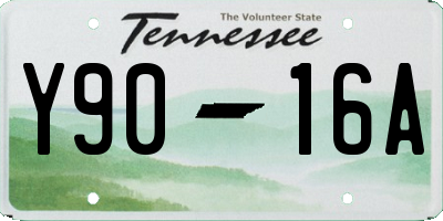 TN license plate Y9016A