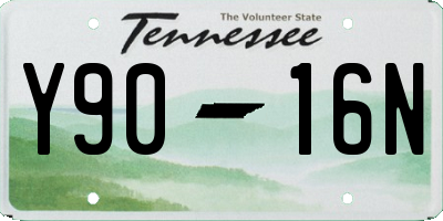 TN license plate Y9016N
