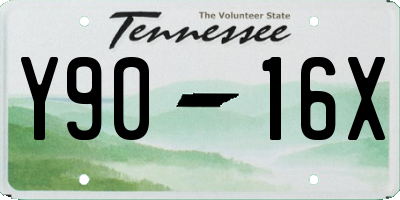 TN license plate Y9016X