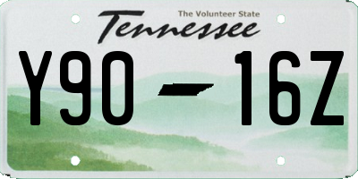 TN license plate Y9016Z