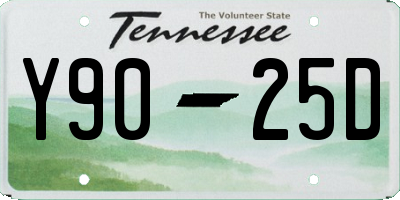 TN license plate Y9025D