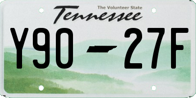 TN license plate Y9027F