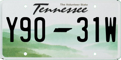 TN license plate Y9031W