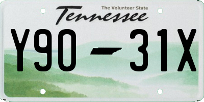TN license plate Y9031X