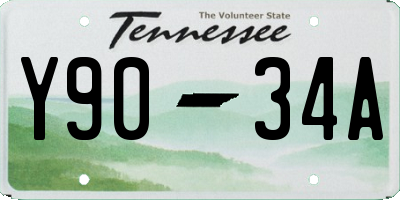 TN license plate Y9034A