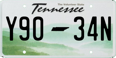 TN license plate Y9034N