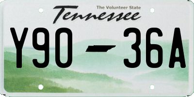 TN license plate Y9036A